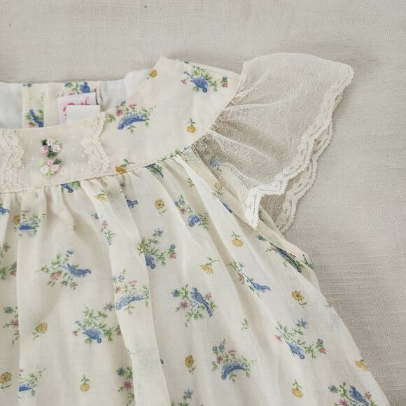 Vintage Bird + Floral Dress 5t/6 - Picture 2 of 7